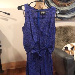 Yumi Kim Purple Silk Pantsuit w/Abstract Print - S